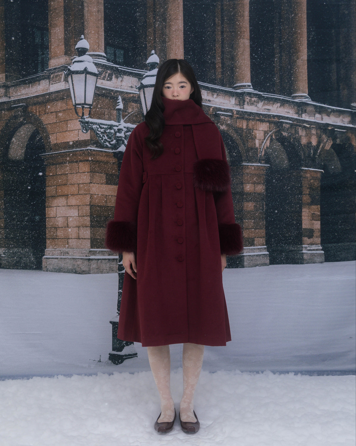 Frosted muffler coat