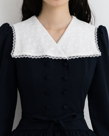 Classical lace collar dress