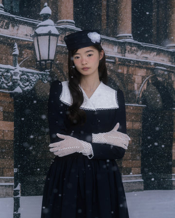 Classical lace collar dress