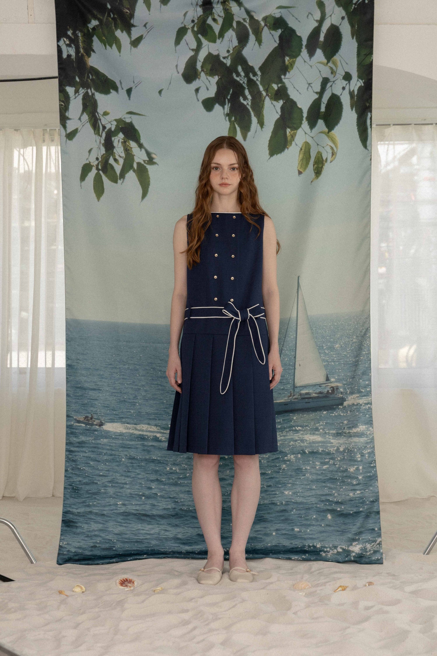 Marine pleats dress