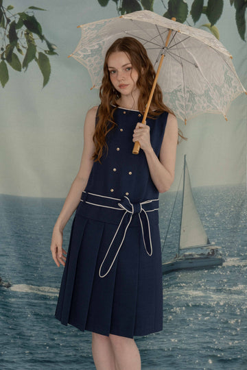 Marine pleats dress