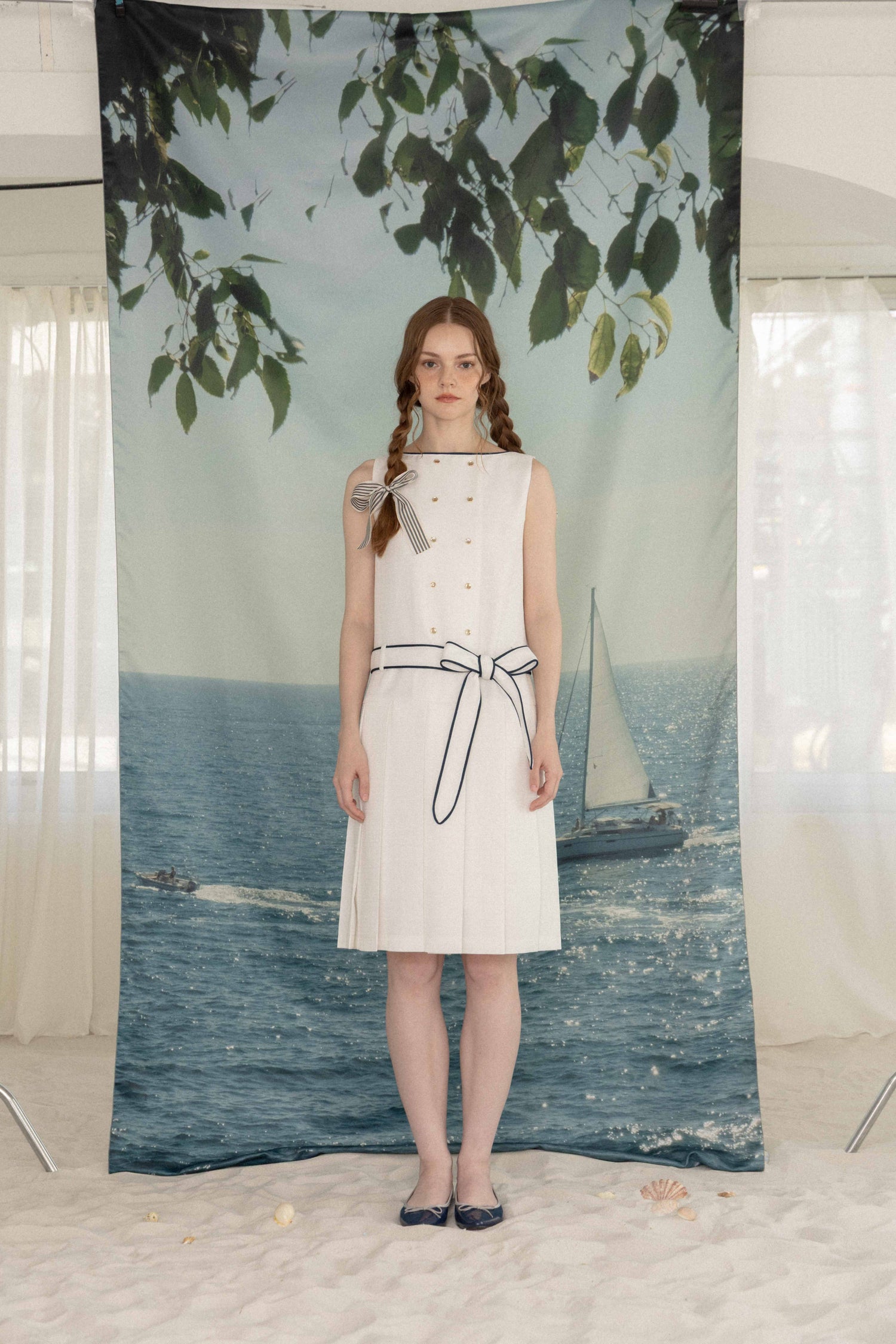Marine pleats dress