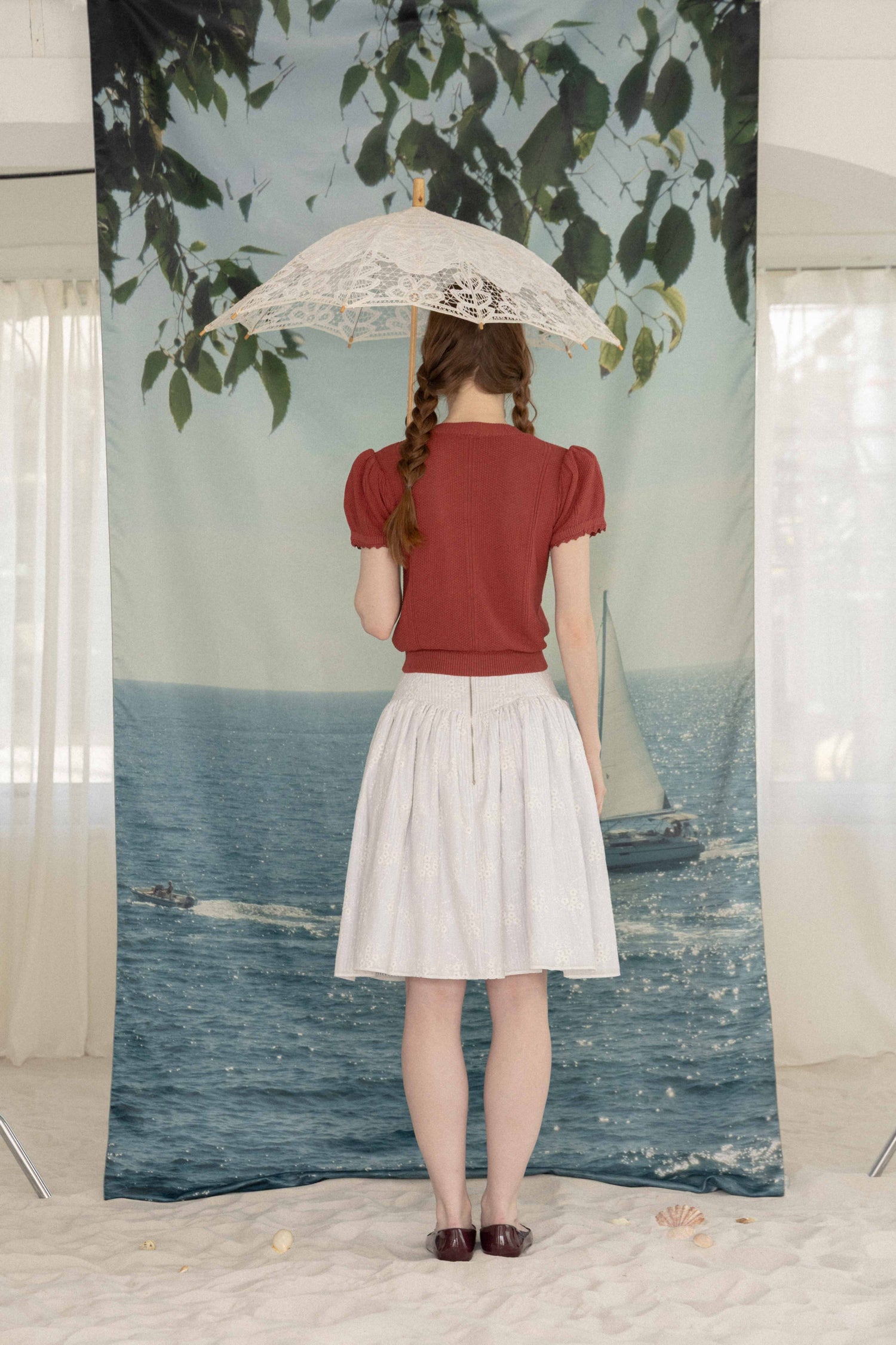 Frill summer knit