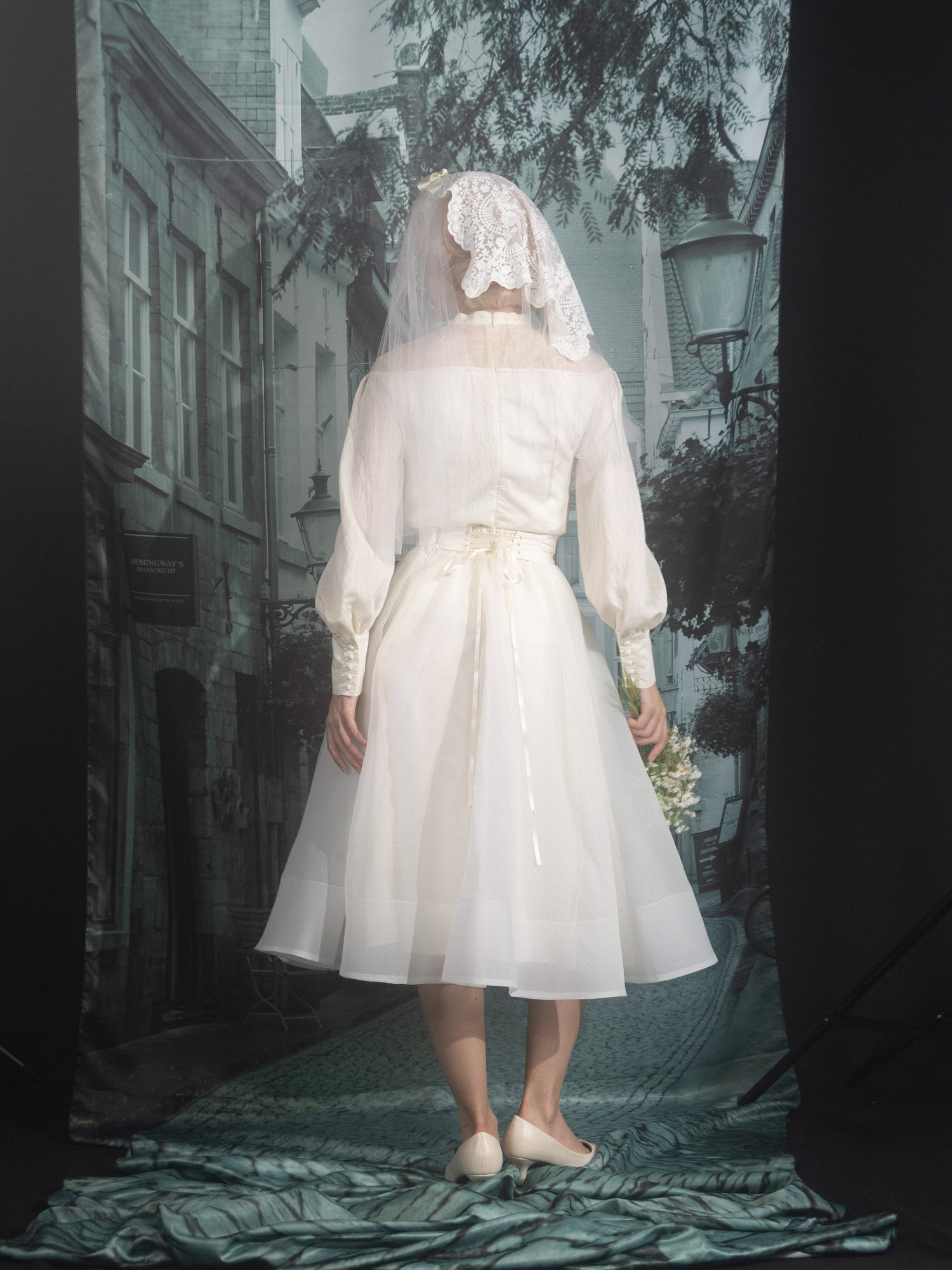 Rose veil blouse