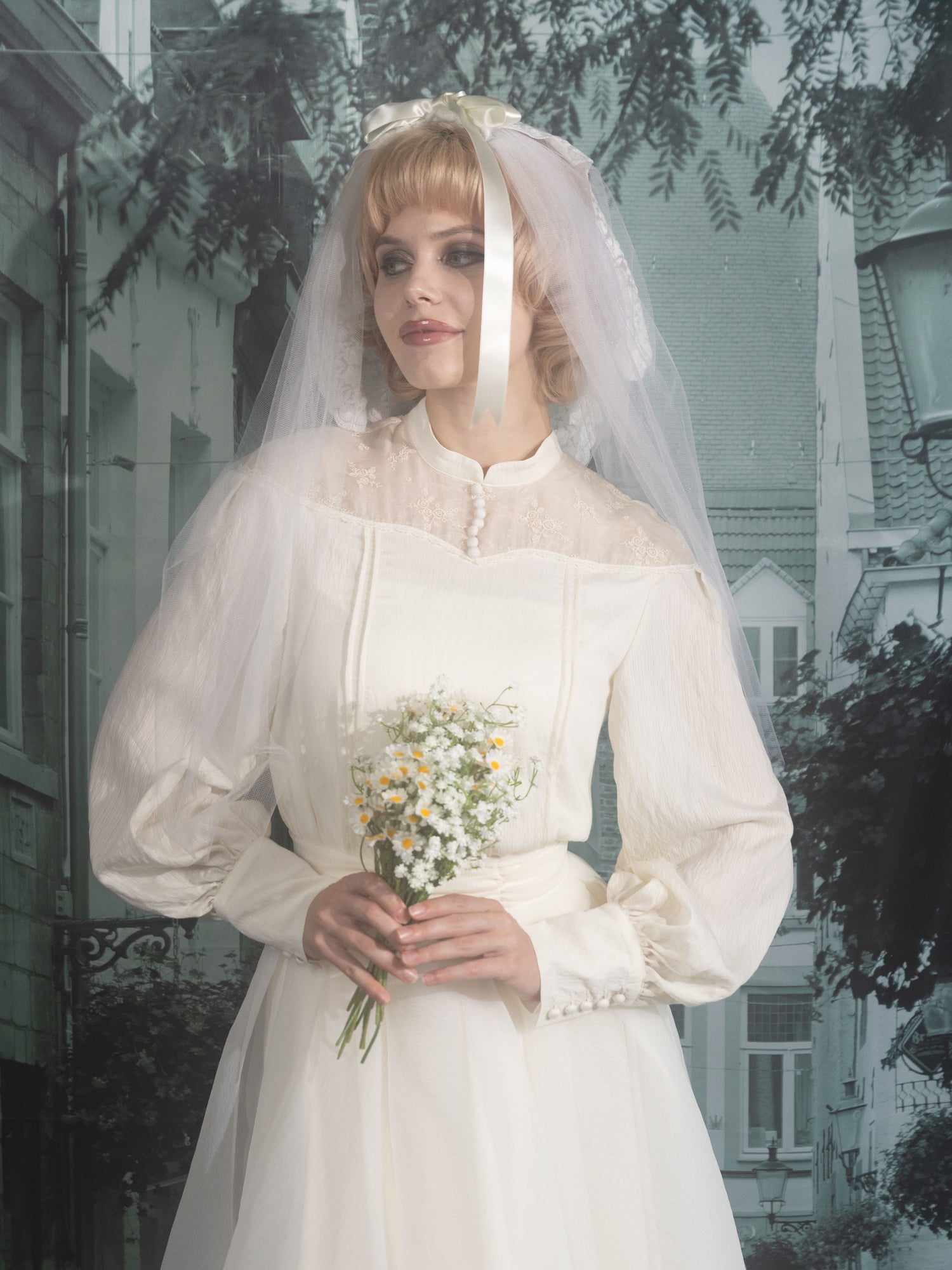 Rose veil blouse