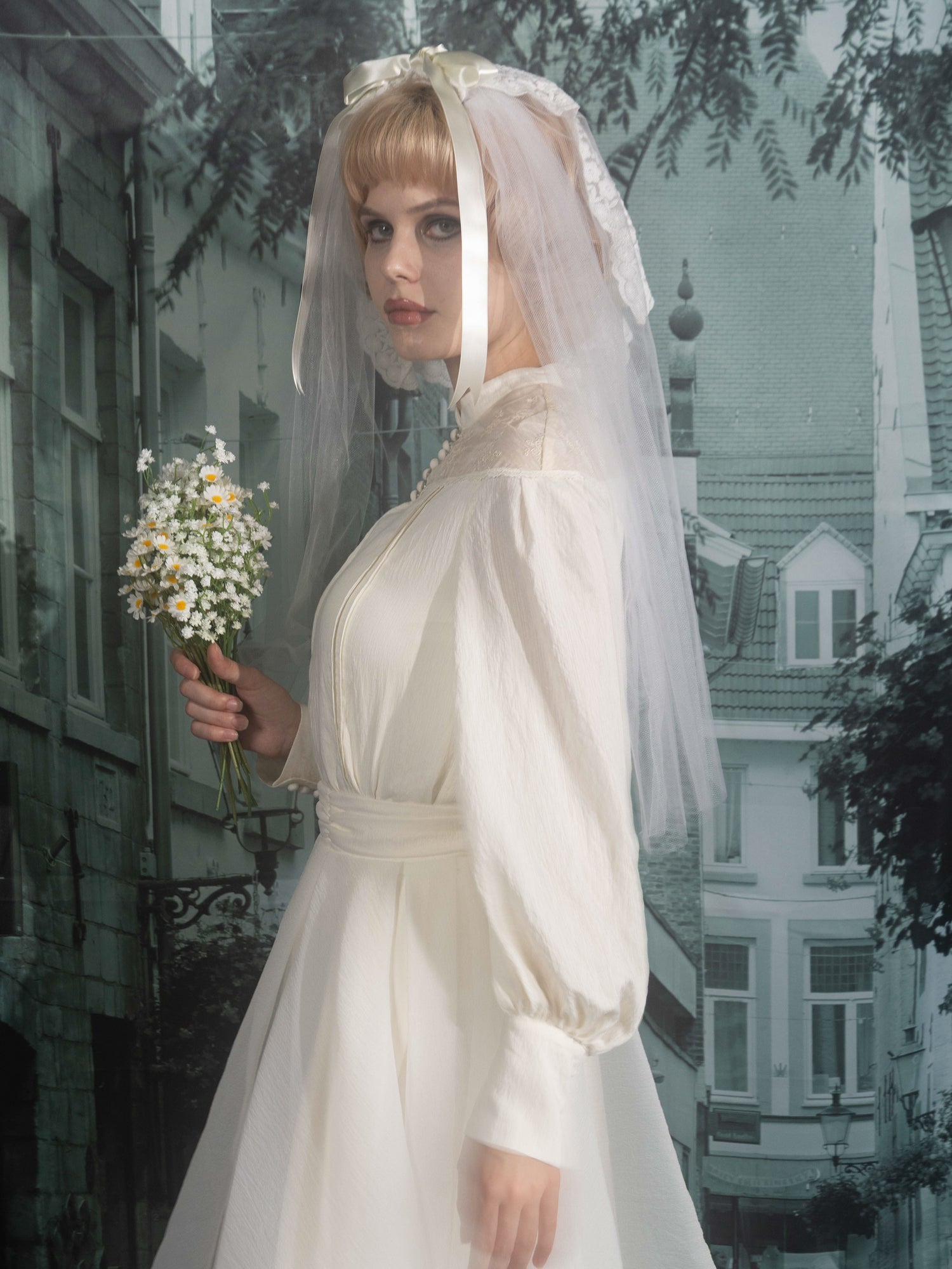 Rose veil blouse
