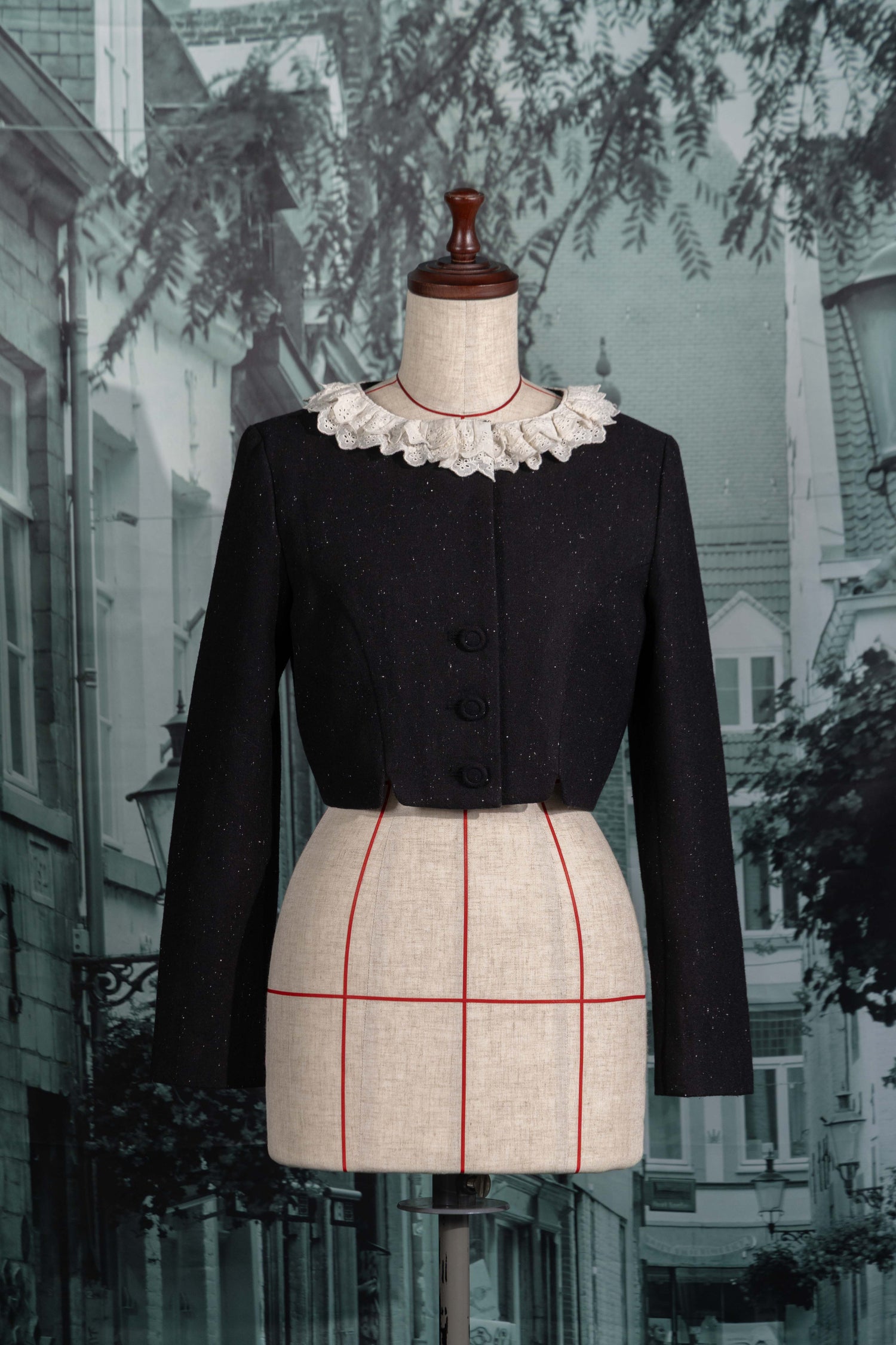 Flower corsage short jacket