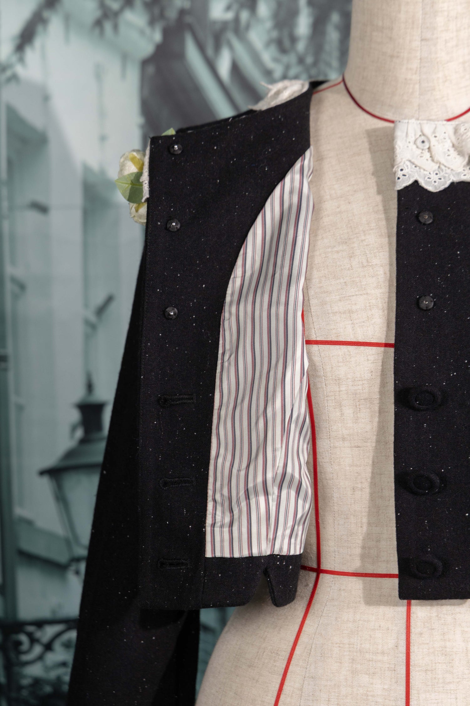 Flower corsage short jacket