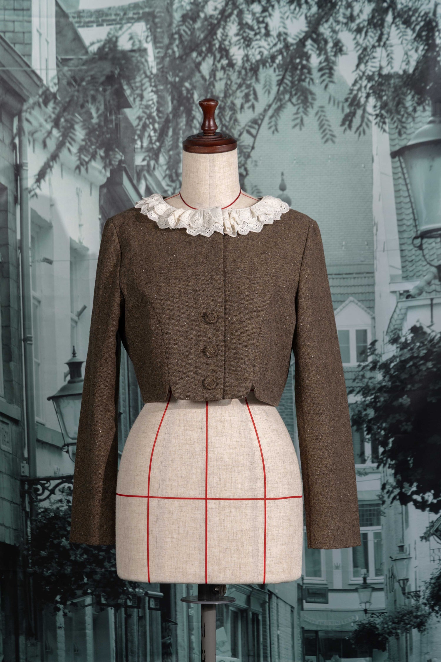 Flower corsage short jacket