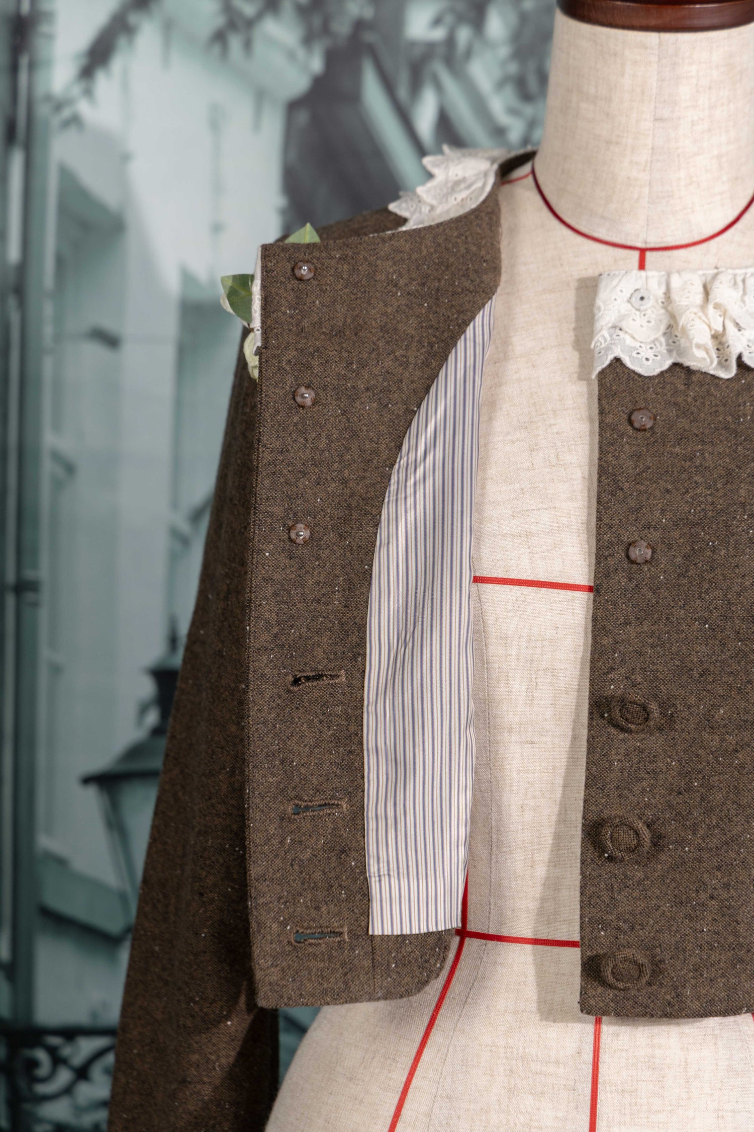 Flower corsage short jacket