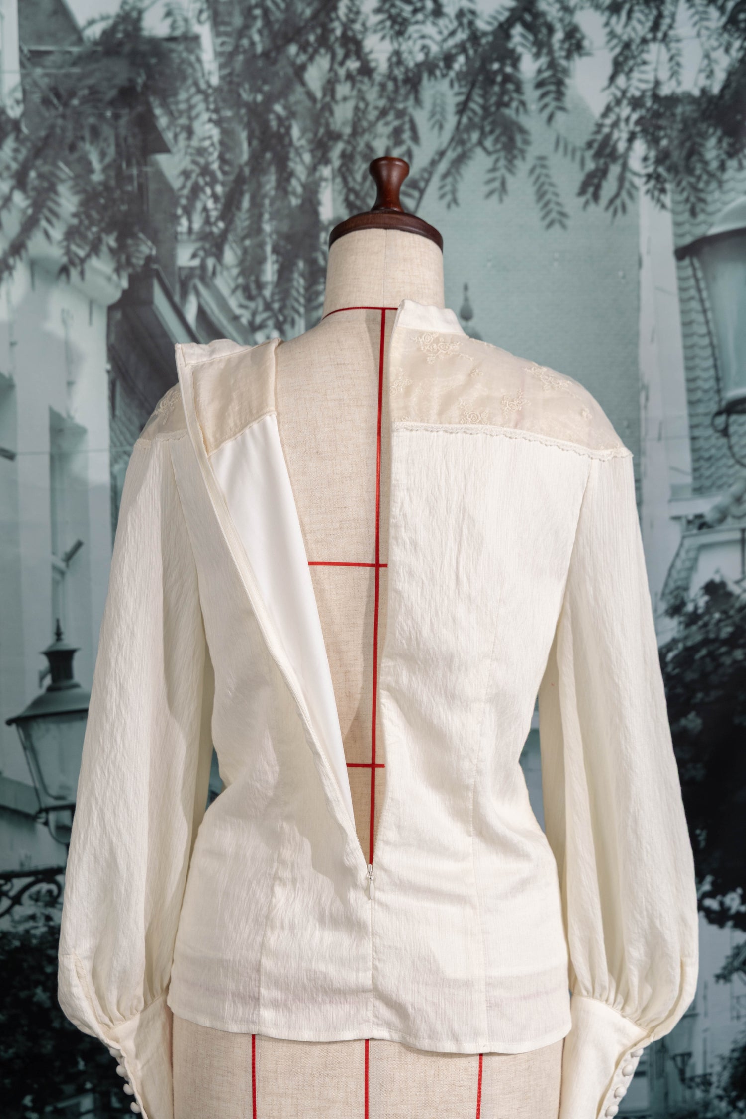 Rose veil blouse