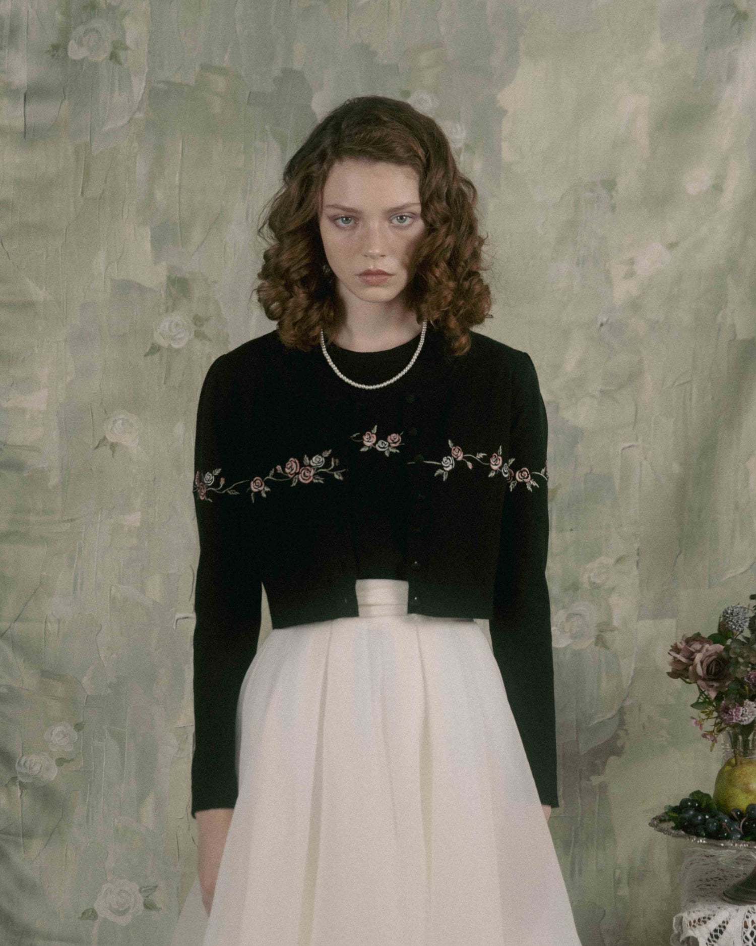 Rose embroidery ensemble