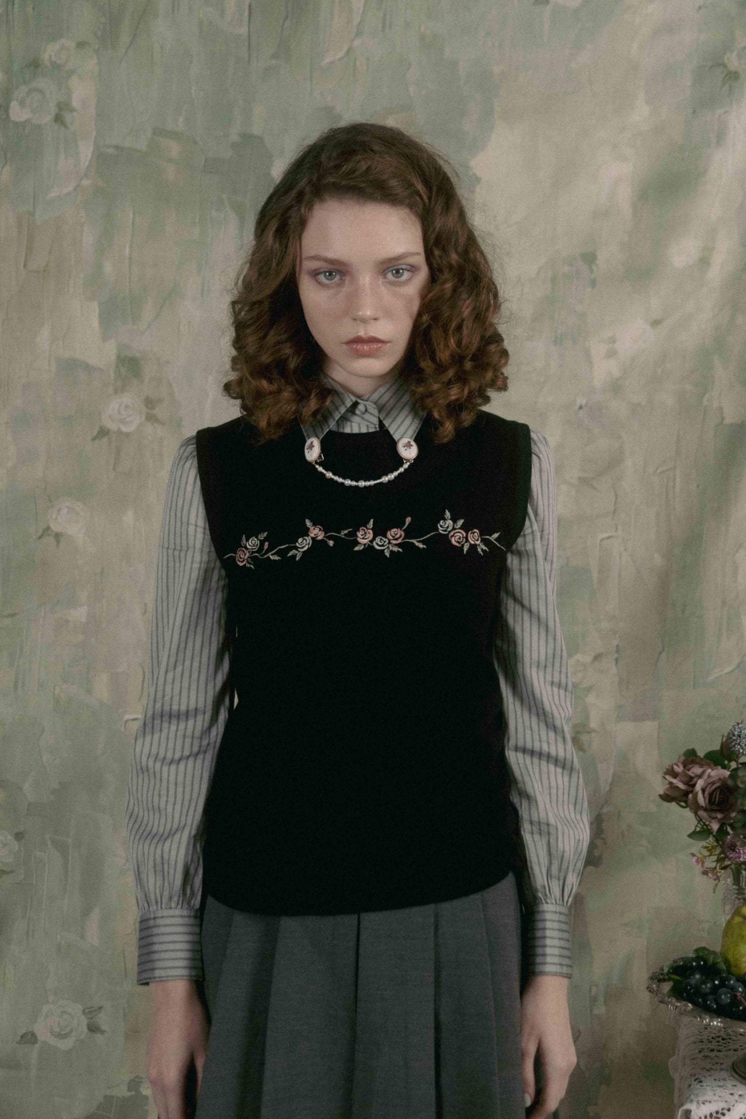 Rose embroidery ensemble