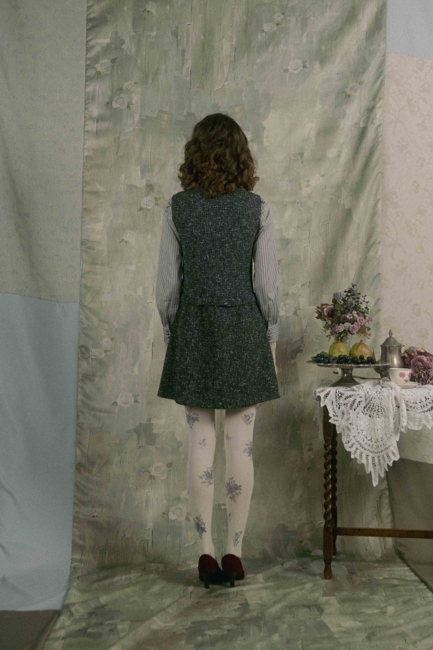 Rose ribbon mini dress