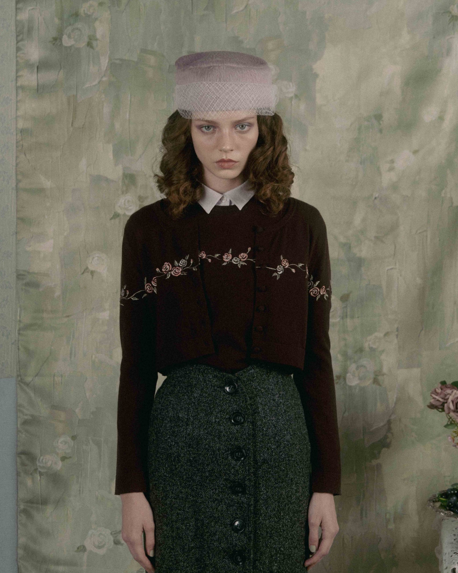 Rose embroidery ensemble