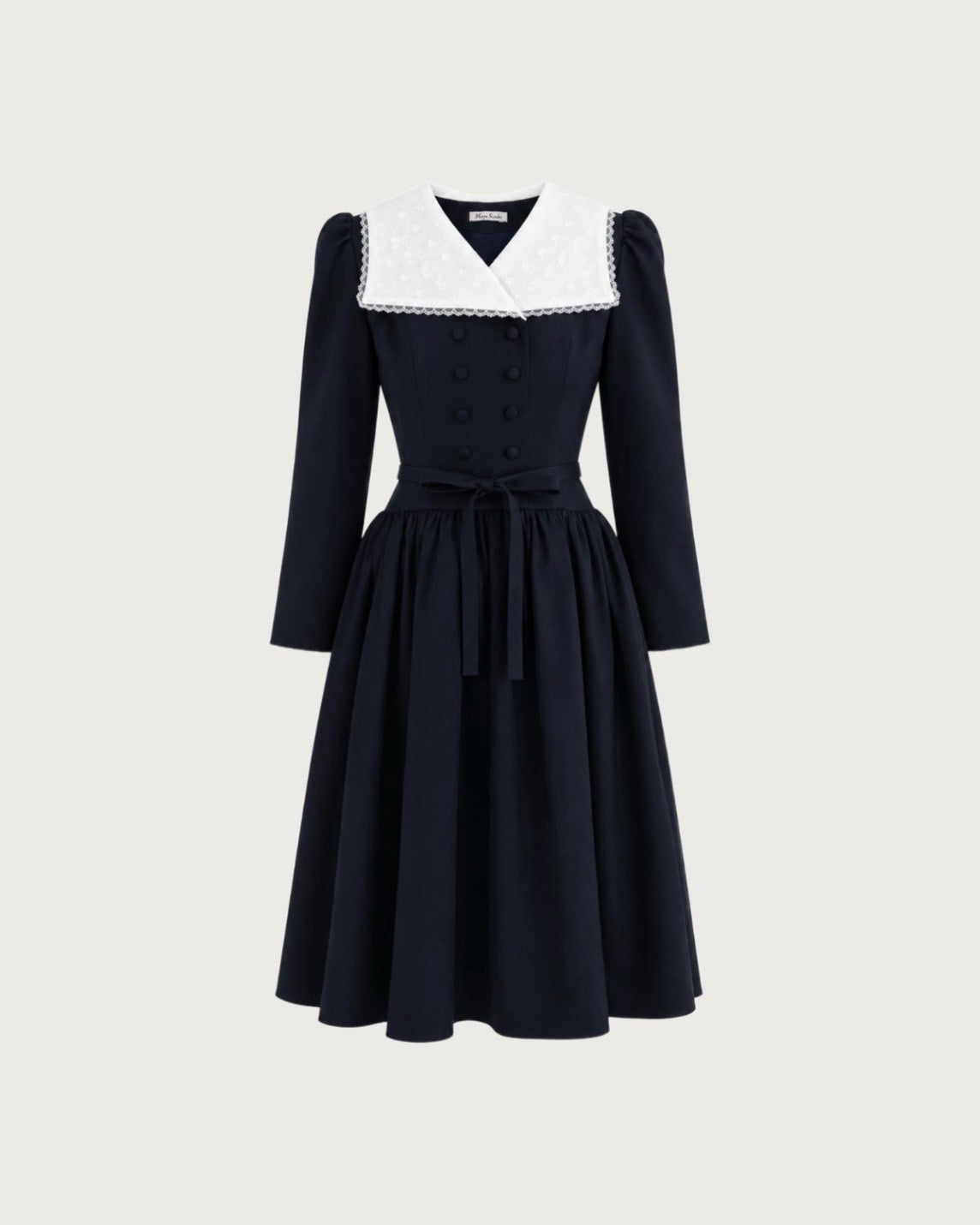 Classical lace collar dress