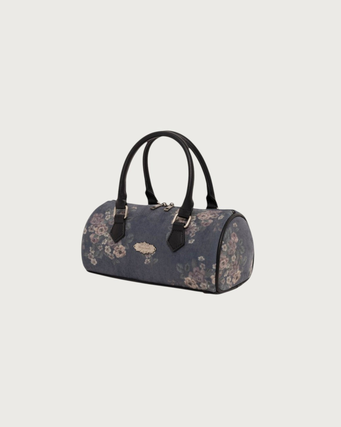 Floral corduroy boston bag