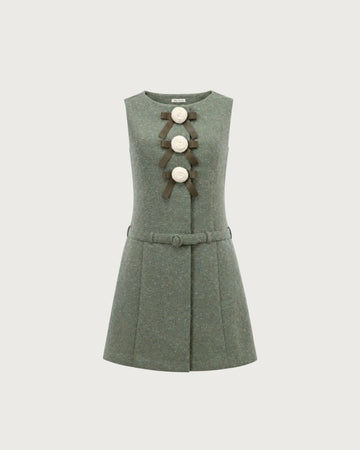 Rose ribbon mini dress