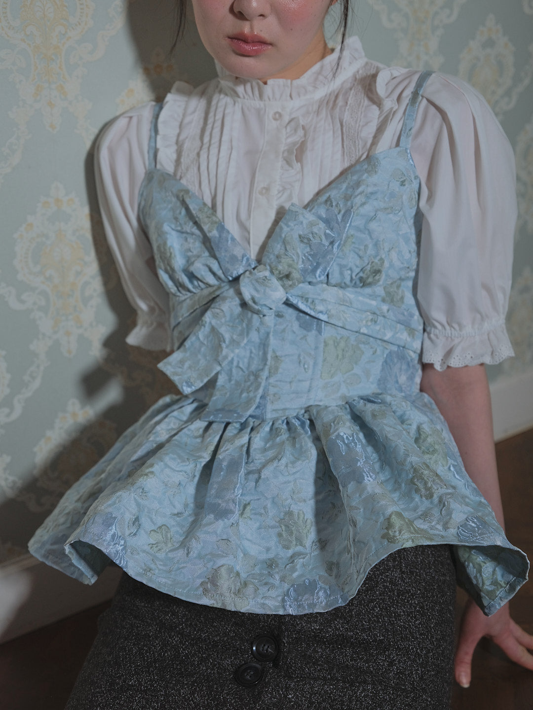 overdue flair ♥ SHEER BUSTIER DRESS /追跡付 한섬 EQL