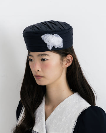 Rose pleated hat