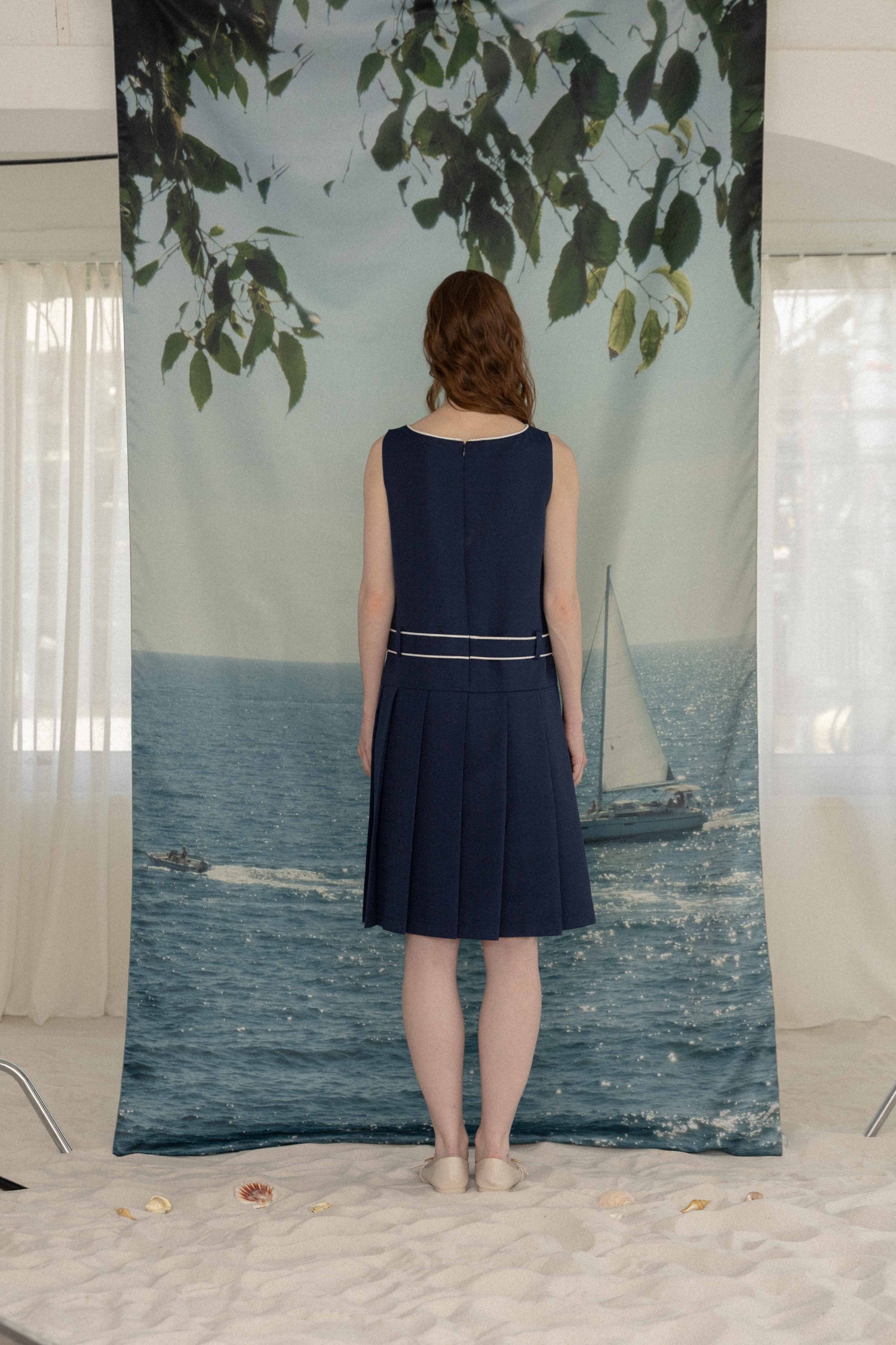 Marine pleats dress