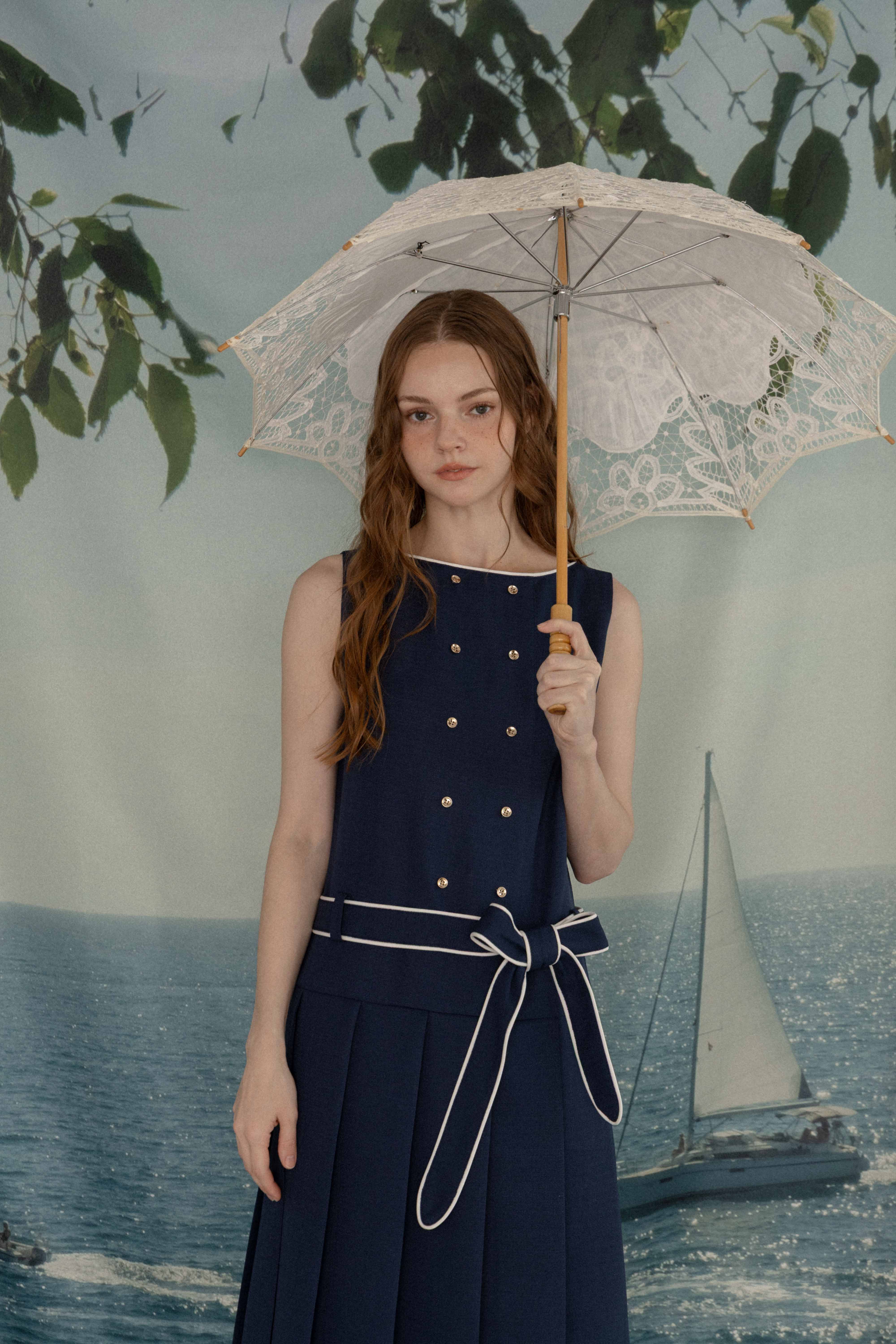 Marine pleats dress – Mayo Suzuki