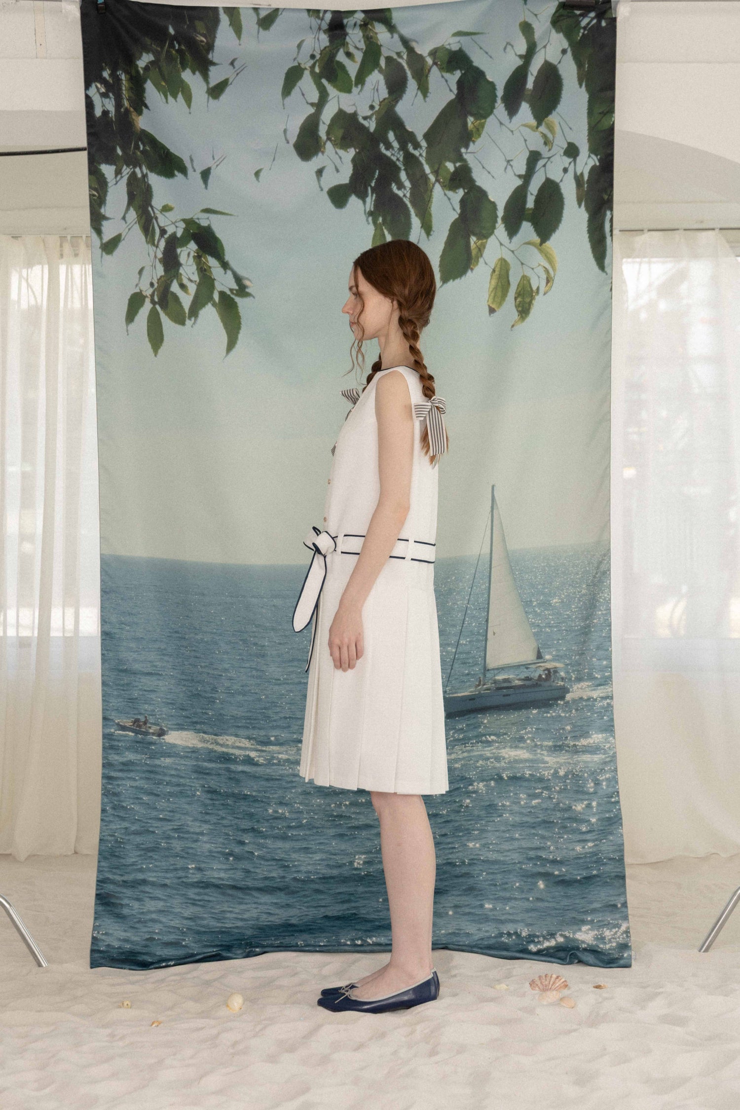 Marine pleats dress