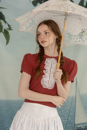 Frill summer knit