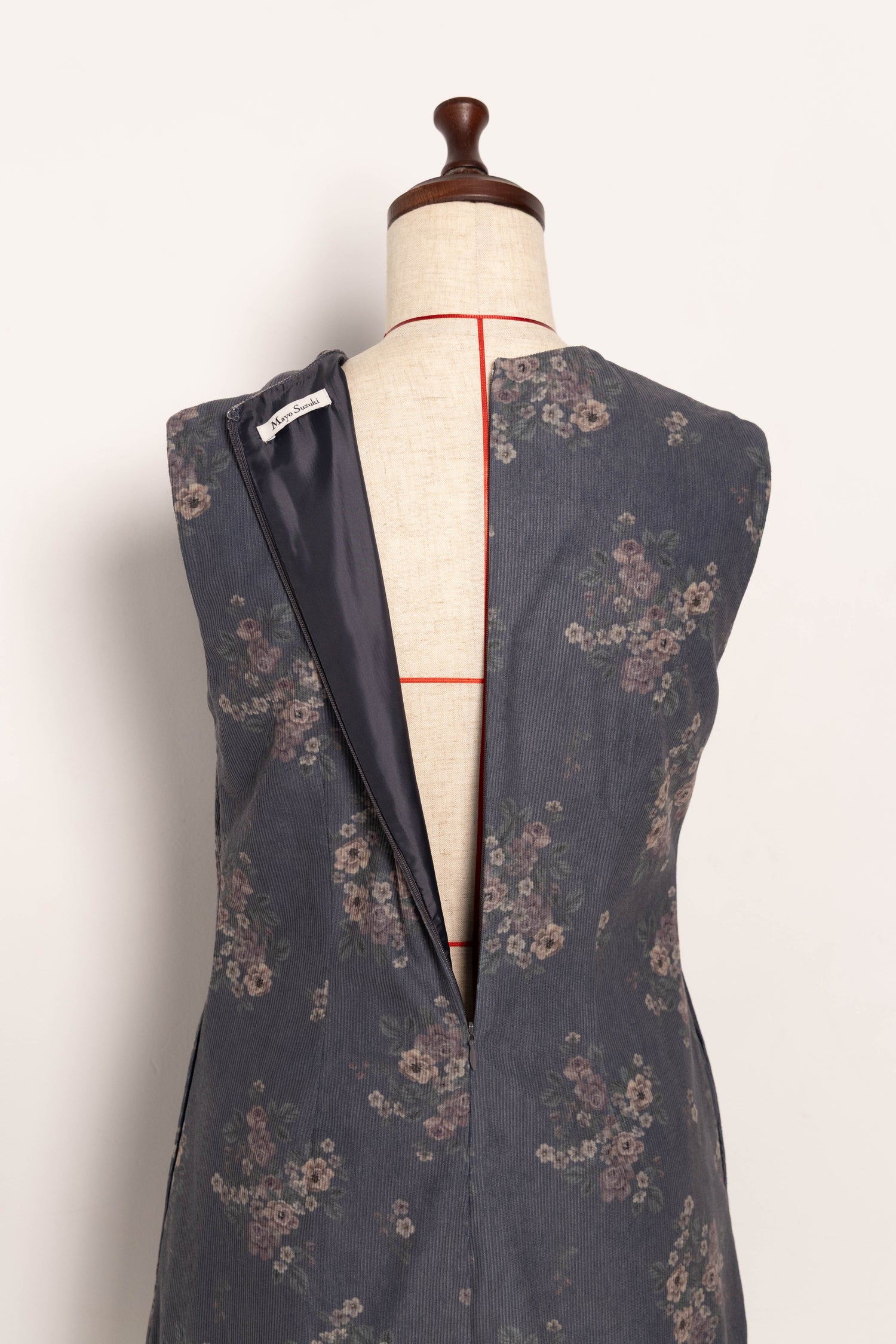 Floral corduroy mini dress