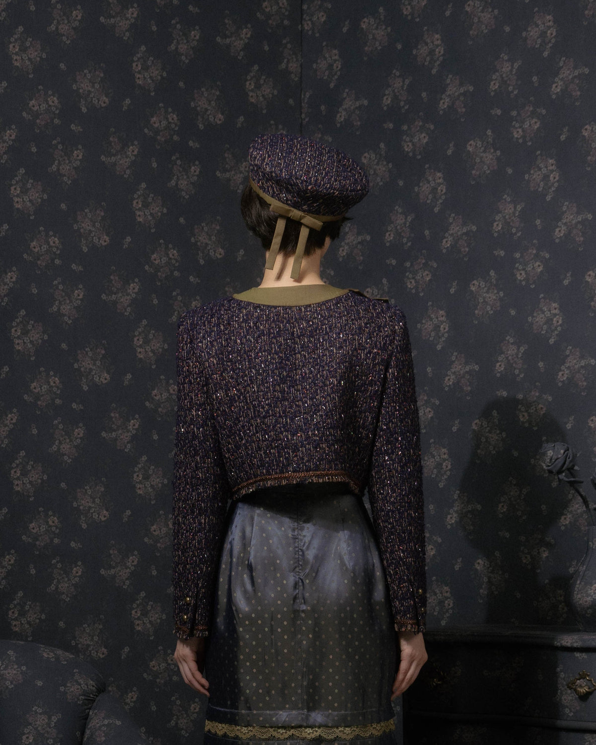 Dot pencil skirt