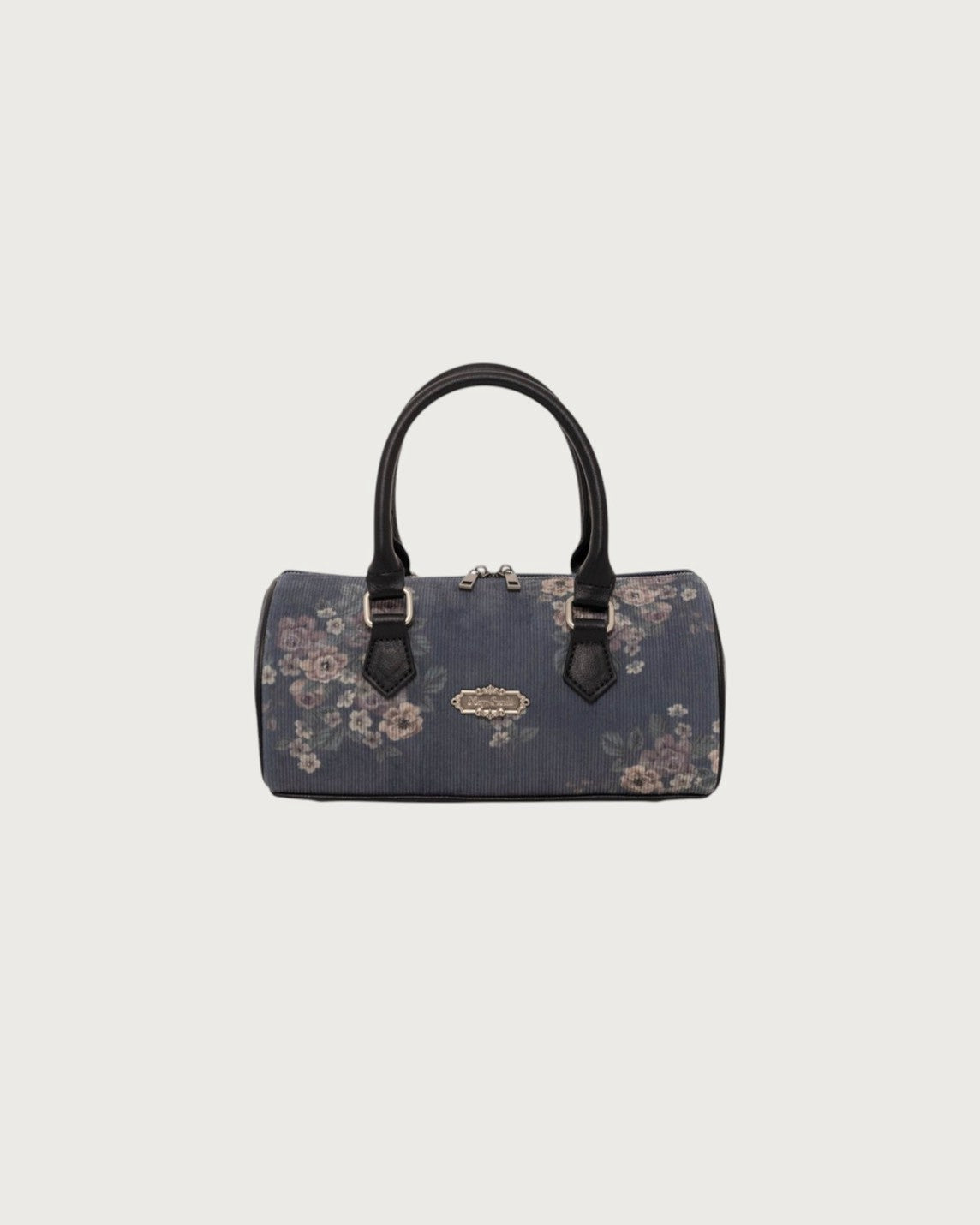 Floral corduroy boston bag
