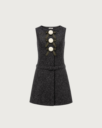 Rose ribbon mini dress