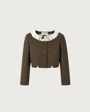 Flower corsage short jacket