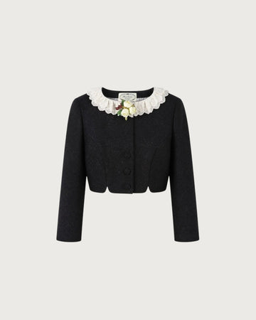 Flower corsage short jacket