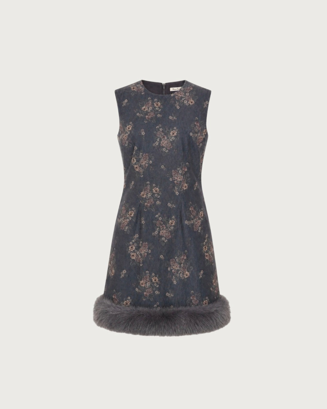 Floral corduroy mini dress