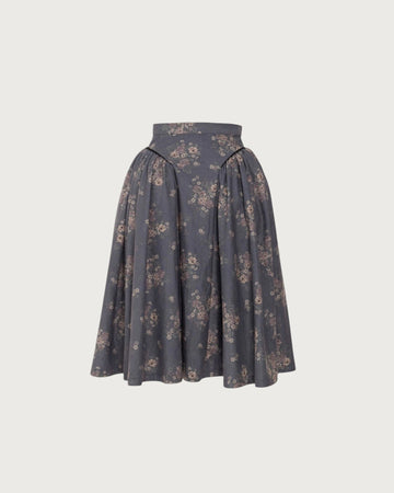 Floral corduroy skirt